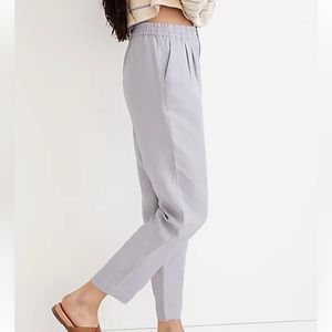 Madewell - Lavender Linen Blend Track Trousers Pleated / Large
